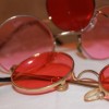 Pink Lennon style sunglasses